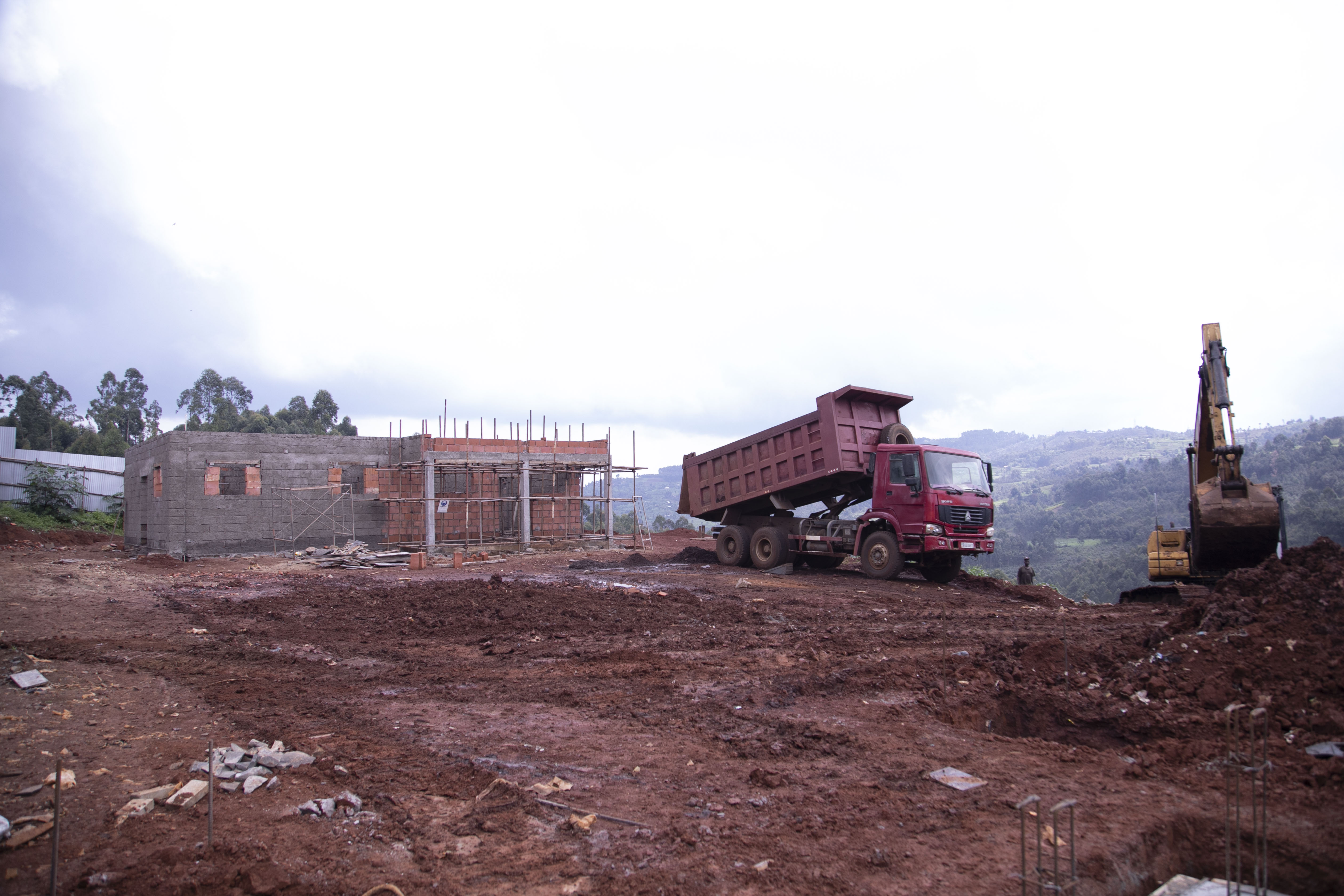 Progress of construction works at the project site.