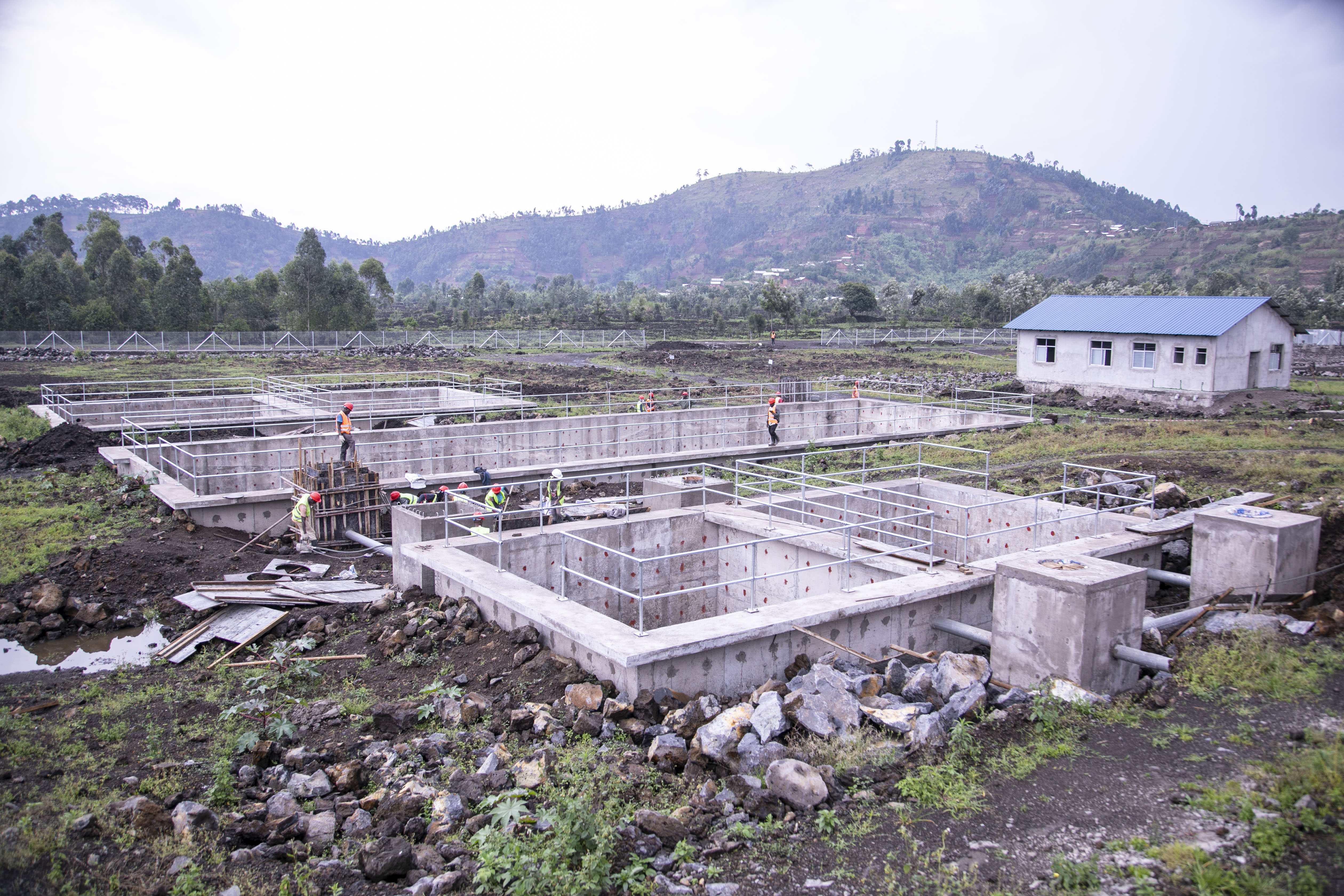 Ongoing construction of a modern fecal sludge treatment plant in Musanze to boost sanitation and environmental protection